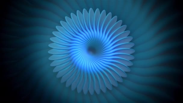 花弁と円形の移動パターン。動きだ。花弁のある3D円は孤立した背景で動きます。ラウンド3Dフィギュアと美しいアニメーション — ストック動画