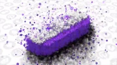 Noktalar sosyal ağın işareti olarak toplanıyor. Hareket. Puan bulutu sosyal uygulamanın 3 boyutlu simgesini oluşturur. Popüler sosyal ağ seğirmesi