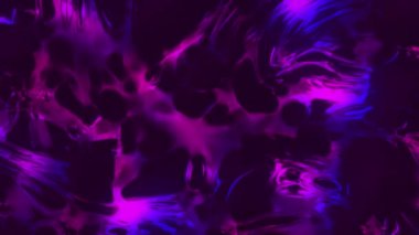 Soyutlanmış mor bir leke. Hareket. Animasyonda yapılmış mor gölgelerin neon noktaları..