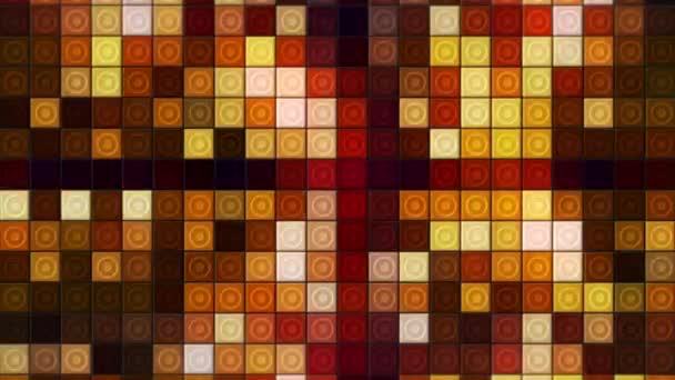 Orange Hintergrund. Bewegung. Geometrische Formen mit orangefarbenem Farbton schimmern und leuchten — Stockvideo