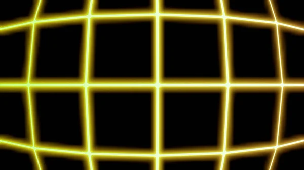 狭い輝線の正方形の抽象的なネオンの行、凸状のテクスチャ。デザイン。グリッドネオンアニメーションモーショングラフィックス. — ストック写真