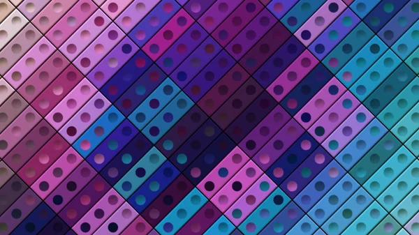 Arrière-plan de lignes clignotantes mosaïque avec des points. Motion. Lignes colorées de style domino. rectangles multicolores avec des points clignotent — Photo