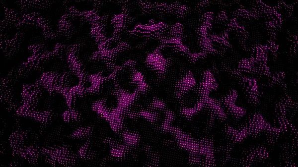 Abstracte korrelige textuur creëren effect van heuvelachtig terrein, naadloze lus. Ontwerp. Roze en zwarte bewegende en transformerende kubieke oppervlakte. — Stockfoto