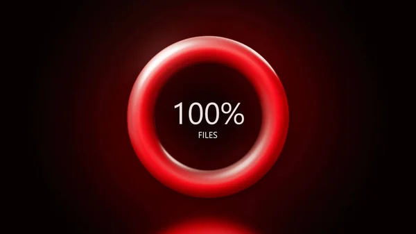 Uploading files in a circle. Motion. A small oval on which there is a percentage download and FILES are written in it. Royalty Free Stock Images