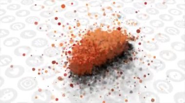 Popüler sosyal medya simgelerinin arka planında ses bulutu simgesi görülüyor. Hareket. Müzik yayın platformu logosu. Sadece yazı işleri için..