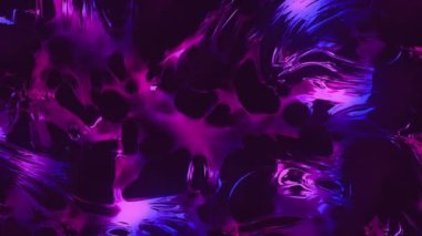 Soyutlanmış mor bir leke. Hareket. Animasyonda yapılmış mor gölgelerin neon noktaları..
