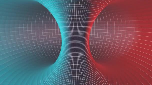 Abstrakt visualisering av ett maskhål. Design. Vetenskaplig datorgenererad bakgrund, 3D-spinning form, sömlös loop. — Stockvideo