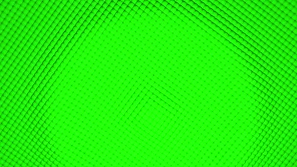 Anéis verdes pulsantes espalhando-se como ondas na superfície abstrata. Desenho. Textura granulada de círculos em movimento, loop sem costura. — Vídeo de Stock