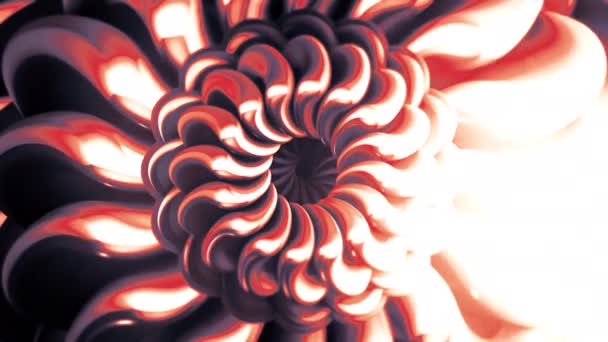 Ένα λουλούδι που σχηματίζει ένα βρόχο στην αφαίρεση. Κίνηση. Ένας βρόχος στριμμένος σαν λουλούδι φτιαγμένο στην τεχνική του animation. — Αρχείο Βίντεο