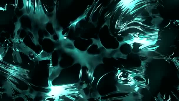 彩色拉伸液。行动。美丽的闪光液体伸展并移动在黑色的背景上.浓密的白垩纪液体 — 图库视频影像