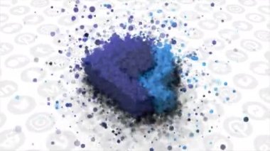 Logo en büyük elektronik ödeme sistemidir. Hareket. PayPal monogramı soyut olarak mavi parçacıklara ayrılır. Sadece yazı işleri için kullan.