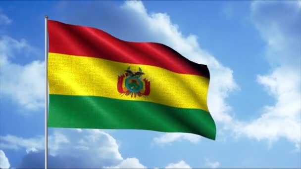 Zászló Ecuador integetett a szél zászlórúd, zökkenőmentes hurkot. Indítvány. A nemzeti büszkeség és történelem fogalma. — Stock videók