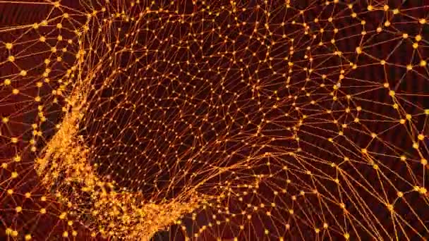 Rood en oranje tunnel.Ontwerp.Een abstractie waarbij een helder web een tunnel creëert en zich voortbeweegt in abstractie — Stockvideo