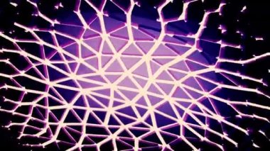 Mor arkaplan. Görev. Işıkların parladığı ve soyutlamada renk değiştirdiği beyaz ızgara..