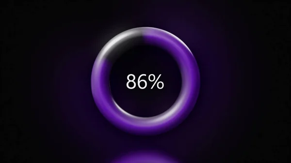 Fondo negro. Moción. Carga corriendo a lo largo de un anillo retorcido en un círculo con un color violeta de hasta el cien por cien. —  Fotos de Stock
