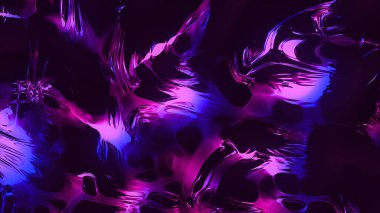 Soyutlanmış mor bir leke. Hareket. Animasyonda yapılmış mor gölgelerin neon noktaları..