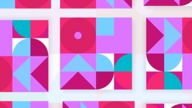 Parlak geometrik şekiller. Hareket.Parlak geometrik şekiller küçük boyutlardaki değişimin animasyonunda.