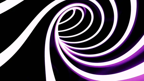 Black background. Design.Bright shiny lines make up a tunnel that moves forward in abstraction. — Stock Photo, Image