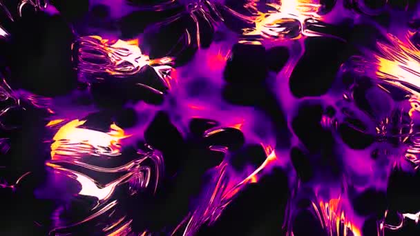 Fondo oscuro con tonos púrpura y amarillo.Motion. Manchas que crean abstracción y se extienden como suciedad en tonos brillantes. — Vídeos de Stock