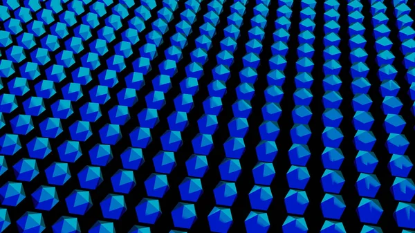 Fondo nero.Progettazione. I cerchi blu con spigoli vivi in astrazione si trasmettono la luce e ruotano intorno a se stessi — Foto Stock