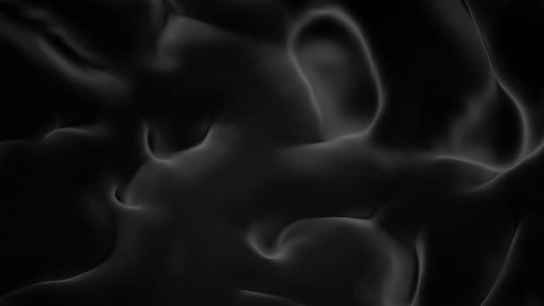 Fondo negro.Diseño.Diseño. Una mancha negra en formato 3d que crea varios patrones en abstracción. — Vídeo de stock