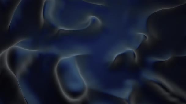 暗く、奇妙で未知の液体材料の波紋が流れ、シームレスなループ。デザイン。濃い青のエイリアンの液体の質感. — ストック動画