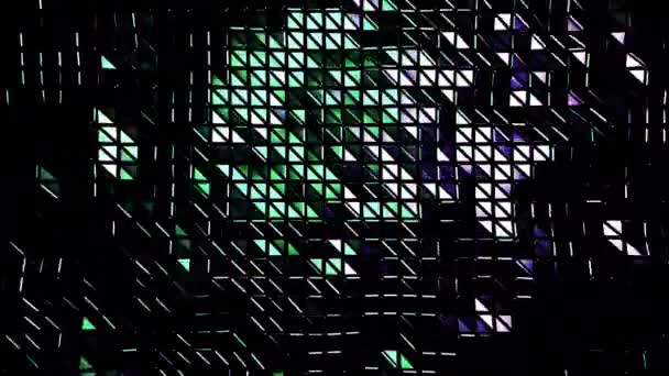 Mosaic.Design.Black squares that are highlighted in different colors and give shadows in abstraction — Stock Video