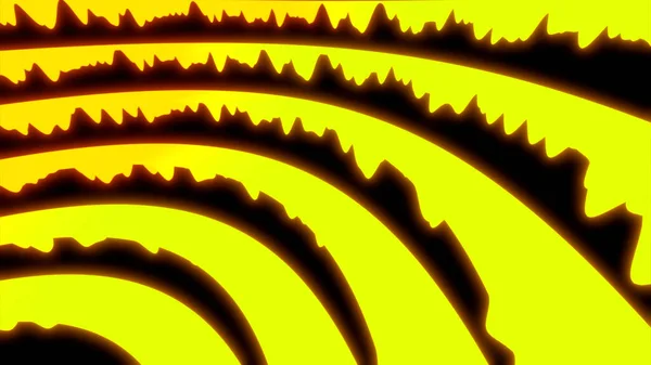 Žluté a modré pozadí.Design. Černé pruhy s kroucenými konci pohybující se po záběrech točící se a fascinující abstrakcí. — Stock fotografie