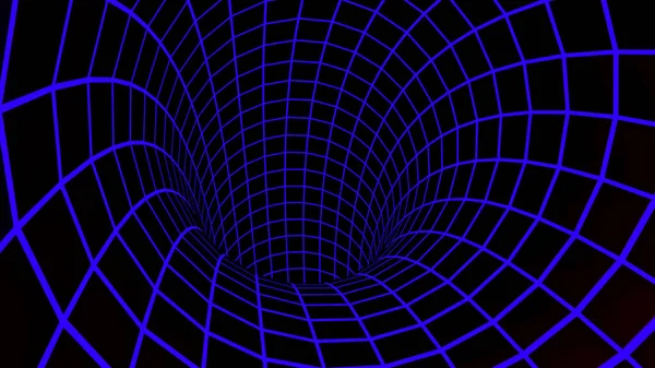 Il viaggio attraverso un wormhole nello spazio, loop senza soluzione di continuità. Progettazione. Vortice del buco nero in un tunnel iperspaziale. — Foto Stock