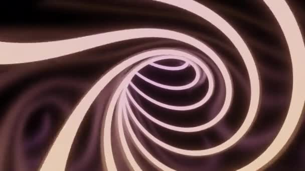 Hypnotischer Tunnel mit verwinkelten Linien. Design. Drehtrichter mit hypnotischer Wirkung. 3D-Tunnel mit wirbelnder Neonlinie stürzt in Hypnose — Stockvideo