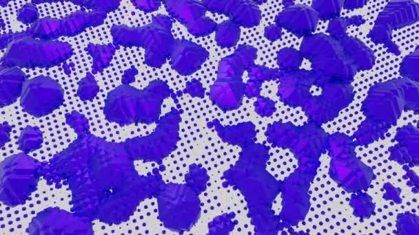 Fondo blanco.Diseño.Diseño. Un fondo brillante en el que las manchas azules en formato 3d se arrastran entre sí como gelatina y se conectan en abstracción. — Vídeo de stock