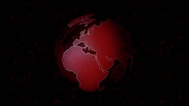 Dünya haritası dijital görünüm, küresel iletişim kavramı. Hareket. Dijital teknoloji, iş geçmişi.