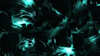 Parlak yeşil ve turuncu neon arka plan. Hareket. Soyutlamada parlak noktalar siyah arkaplanda desenler oluşturuyor.