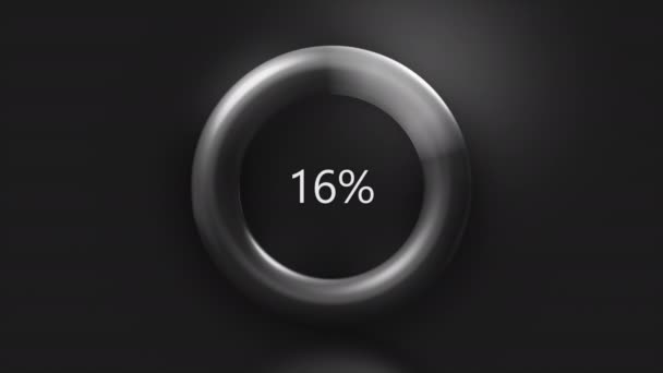 Download, Upload, Ladevorgang, Prozent, High-Tech-Digitaltechnologien. Bewegung. Pulsierender Ring isoliert auf schwarzem Hintergrund. — Stockvideo