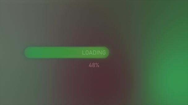 Загрузка или загрузка контента с изменением и ростом процента. Движение. Концепция передачи данных, футуристический фон. — стоковое видео