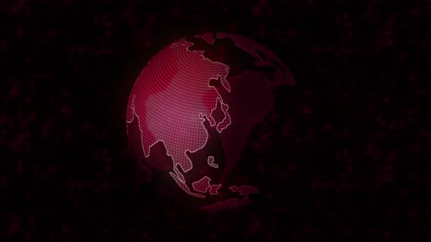 Mapa del mundo globo vista digital, concepto de comunicación global. Moción. Tecnología digital, antecedentes empresariales. — Vídeos de Stock