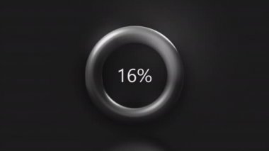  Gri arka plan. Hareket. Yükleme halkası soyutlamada baştan sona yüksek hızda çalışır.