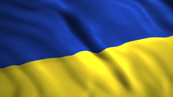 Ukrainas flagga. Motion. Tvåfärgad flagga med blå och gul. — Stockvideo