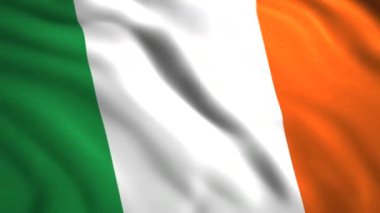 İrlanda bayrağı, yavaş çekim dalgalanan arka plan, kusursuz döngü. Hareket. pf spor etkinliklerini ve uluslararası yarışmaları, hareket grafiklerini kavra.