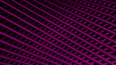 Violet parlak desenler. Hareketler. Üzerinde üç boyutlu olarak parlak ince çizgilerin hareket ettiği ve konumunu değiştirdiği siyah bir arkaplan.