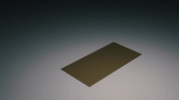 En låda som öppnas. Design. En brun låda i 3d som öppnas och monteras ihop till abstraktion på en grön bakgrund. — Stockvideo