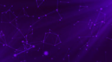 Mor narin bir arkaplan. Pek net değil. Sanki arka planda beyaz moleküller ve hücreler kaotik bir şekilde uçuyor..