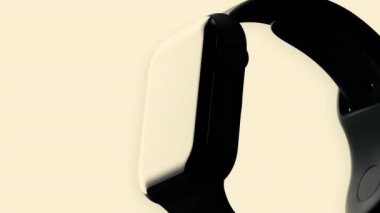  Hafif arkaplan. Hareket. Siyah sensör saati animasyondaki bir ışık görüntüsü üzerinde hareket eder.