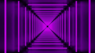 Mor kareler bir tünel oluşturuyor. Tasarım. Koridor 3D 'de çeşitli mor tonlarla vurgulanmış..