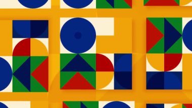 Sarı soyutlama. Hareket. Soyutlamada küçük geometrik şekiller renk değiştirir ve değişir.