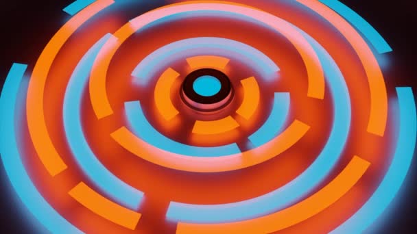Orange und grün background.Design.Its wie ein Labyrinth aus Asbest, das in verschiedene Richtungen bewegt und rollt mit hellen Farben. — Stockvideo