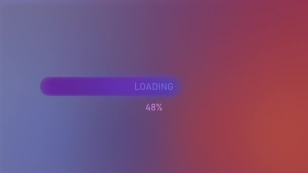 Red violet background. Motion.The bright line along which the download runs in abstraction in percentages where the final figure is one hundred. — Stock Video