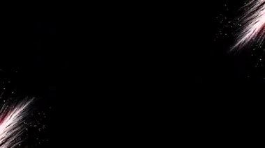 Siyah arkaplan. Hareket. Tüyler gibi parlak çizgiler, ince pembe ve beyaz..