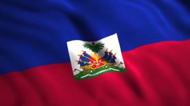 Haiti bayrağı dalgalı arka plan, kusursuz döngü. Hareket. Rüzgarda dalgalanan Haiti bayrağı.