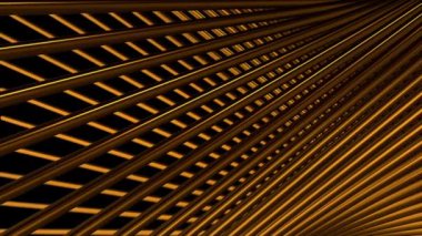 Turuncu parlak çizgiler. Hareket. Hangi çizgilerin soyut açıyla hareket ettiğini gösteren açık renkli bir arkaplan..